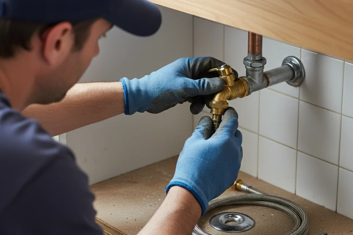 Shutoff valve and fitting work during Emergency Plumbing in Spangle
